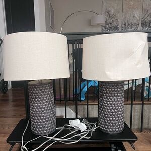 Elegant Gray Table Lamp Set